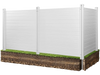 VEVOR 3 Panels Outdoor Privacy Screen, 50 x 50 in Air Conditioner Fence with 27.6 in Ground Stakes, Pool Equipment Enclosure, Horizontal Vinyl Privacy Fence, Ideal for Trash Can and A/C Units, White