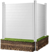 VEVOR 2 Panels Outdoor Privacy Screen, 50 x 50 in Air Conditioner Fence with 27.6 in Ground Stakes, Pool Equipment Enclosure, Horizontal Vinyl Privacy Fence, Ideal for Trash Can and A/C Units, White