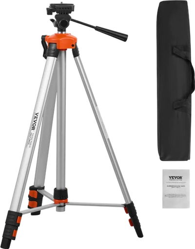 VEVOR Laser Level Tripod, ¼ x 20 Thread Mount, 27.36-68.11 inch Height Adjustment with Integrated Level Bubble Lightweight Laser Scanner Stand, Retractable Legs Aluminum Tripod for Stable Measurement