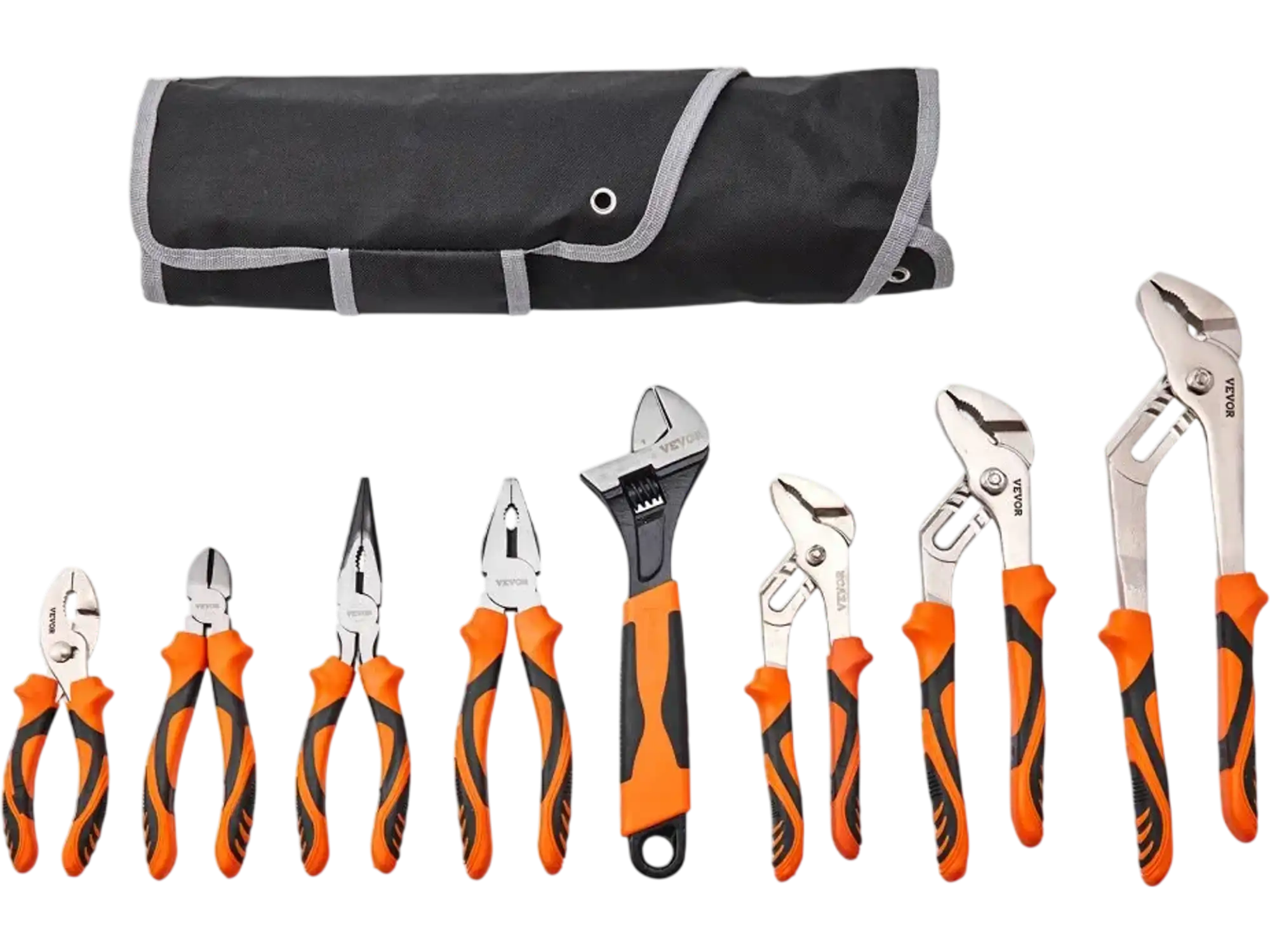 Vevor Pliers Set 8-Piece High Carbon Steel with Adjustable Wrench and Tool Bag New