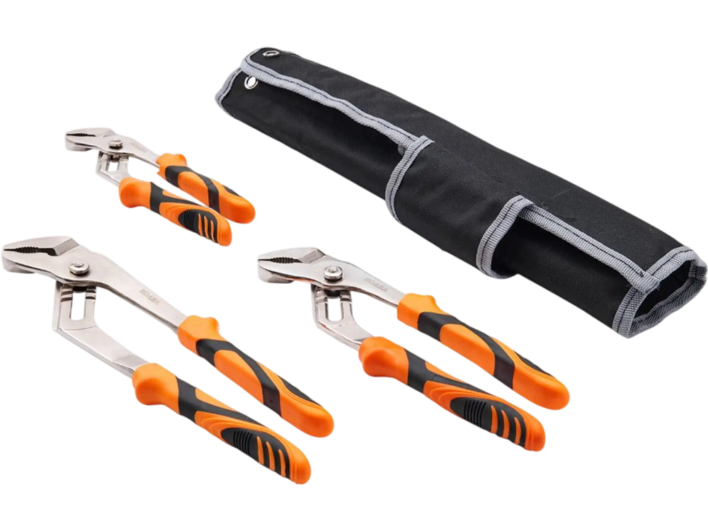 VEVOR 3-Piece Groove Joint Pliers Set, 12/10/8 inch, Heat-Treated High Carbon Steel Water Pump Pliers, Button Quick Adjustable Pliers for Home Repair, Gripping, Nuts, Bolts, Pipes, Fittings