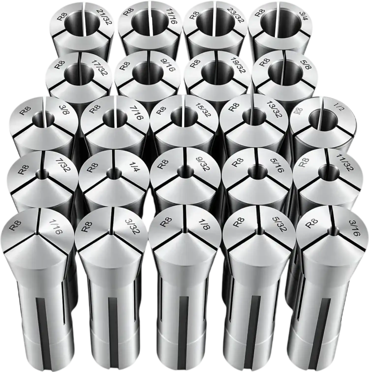 Vevor Collet Set R8 Precision Mill Chuck 23-Piece 1/16