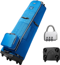 VEVOR Golf Travel Bag, Outdoors Soft-Sided Golf Travel Cover, Heavy Duty 1200D Polyester Oxford Wear-Resistant Waterproof, Padded Luggage Case with Wheels, Foldable Golf Club Storage Bag for Airline