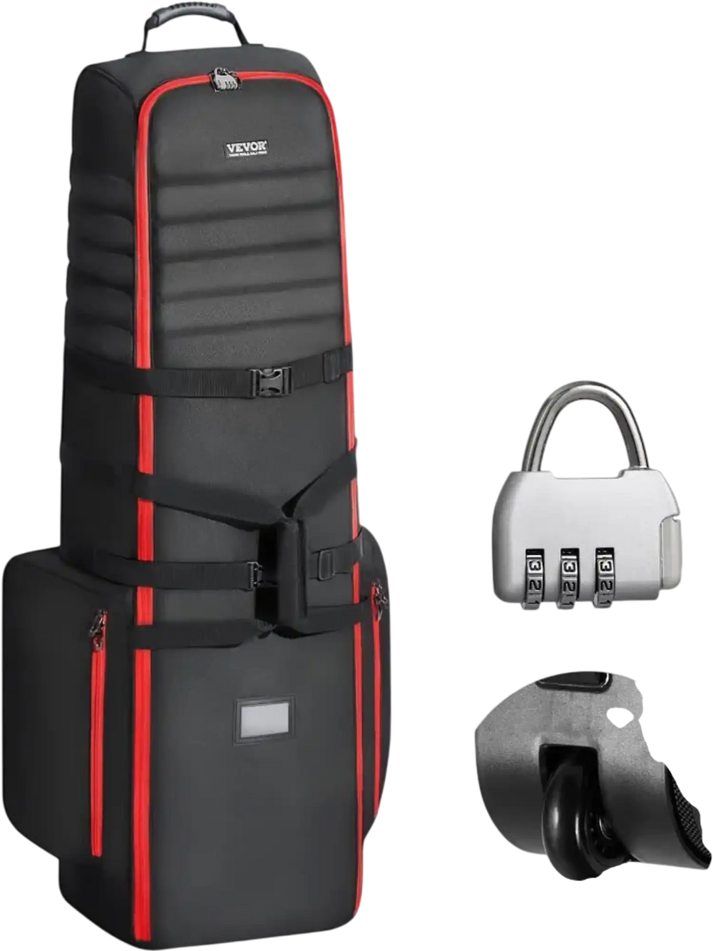 VEVOR Golf Travel Bag, Outdoors Soft-Sided Golf Travel Cover, Heavy Duty 1800D Polyester Oxford Wear-Resistant Waterproof, Padded Luggage Case with Wheels, Foldable Golf Club Storage Bag for Airline