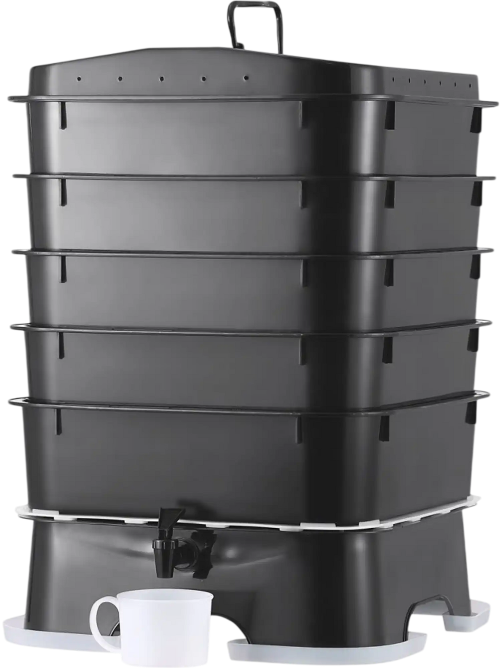 VEVOR 5-Tray Worm Composter, 50 L Worm Compost Bin Outdoor and Indoor, Sustainable Design Worm Farm Kit, for Recycling Food Waste, Worm Castings, Worm Tea, Vermiculture and Vermicomposting