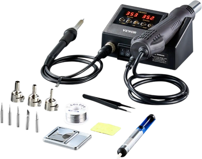 Vevor Soldering Station 2-in-1 Hot Air Rework 750W Digital Adjustable Temp New