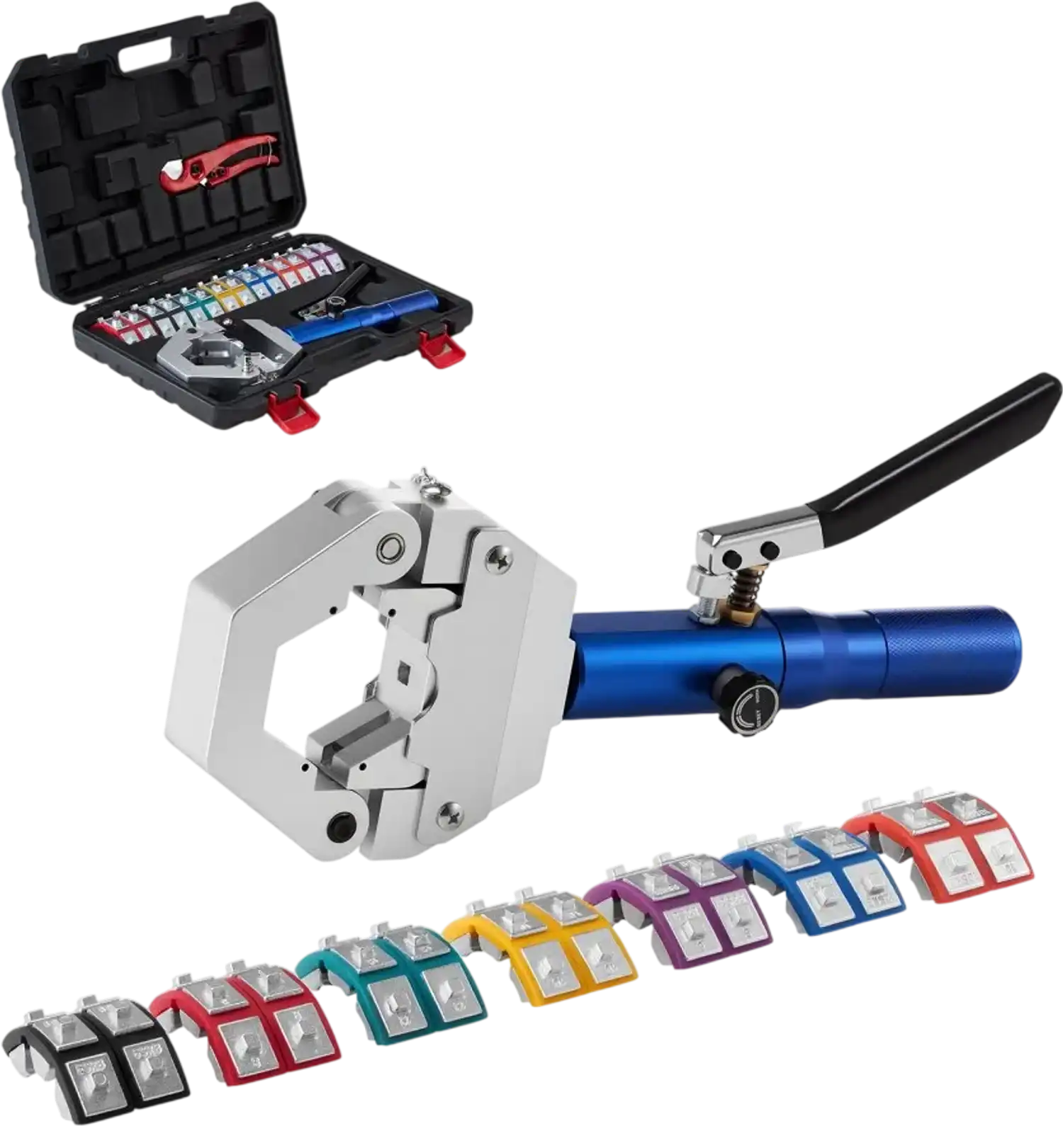 Vevor Hydraulic Hose Crimper Manual Integrated A/C Hose Crimping Tool Kit with 7 Dies New