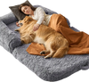 VEVOR Human Dog Bed, 72" x48"x10" Giant Human Dog Bed for Adults and Pets, Human Size Dog Bed with Washable PV Velvet Cover, Egg Orthopedic Foam, Storage Pocket, for You and Pet, Grey