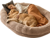 VEVOR Human Dog Bed, 72" x48"x10" Human Dog Bed for Adult, Human Size Dog Bed with Washable Faux Rabbit Fur Cover, Egg Orthopedic Foam, Storage Pocket, Large Dog Bean Bed, Brown