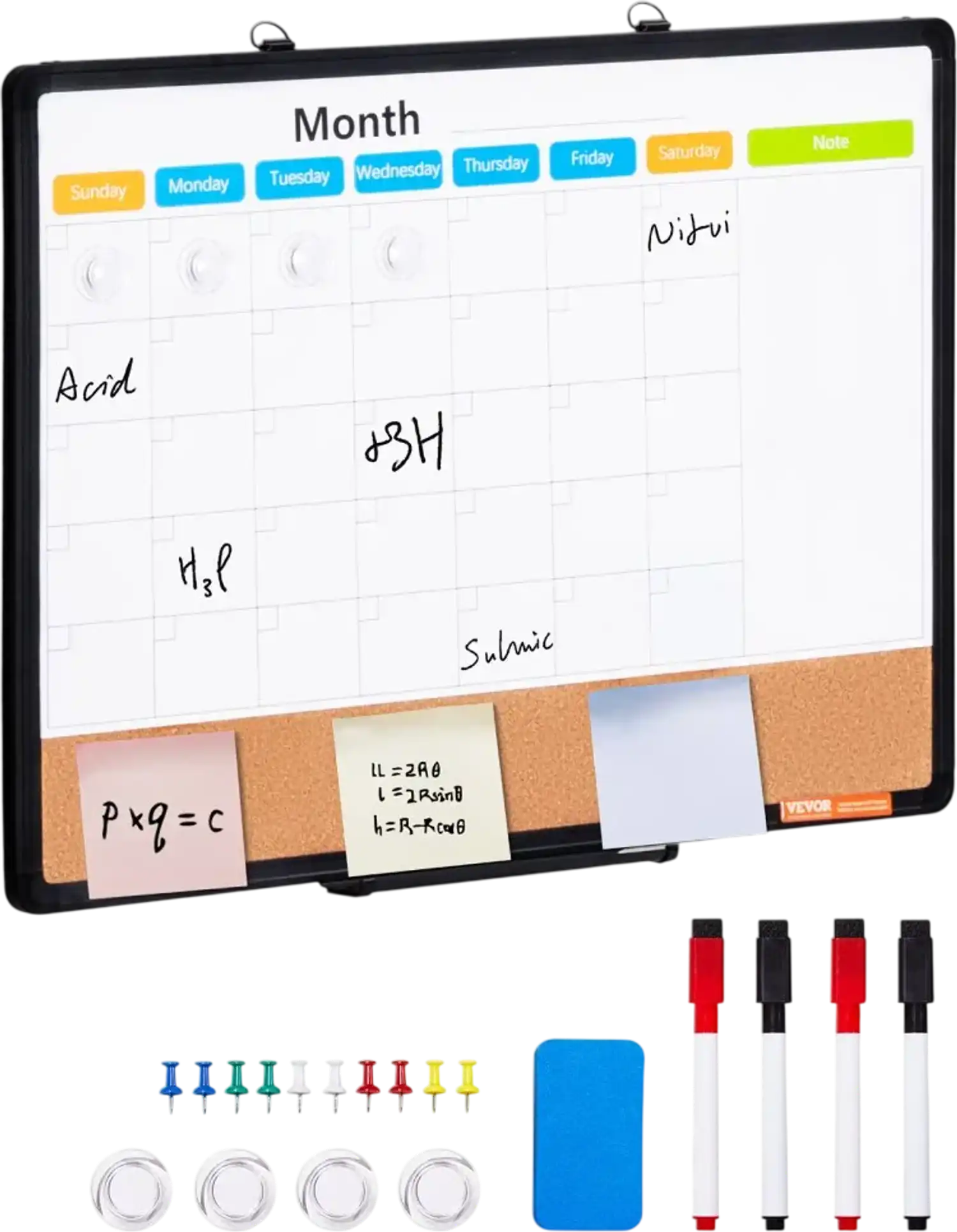 Vevor Whiteboard Calendar with Cork Board 24