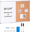 VEVOR 36"x 24" Whiteboard & Cork Board Combo with Aluminum Frame – 2-in-1 Magnetic Dry Erase Bulletin Board for Wall Mount – Ideal for School, Home, Office