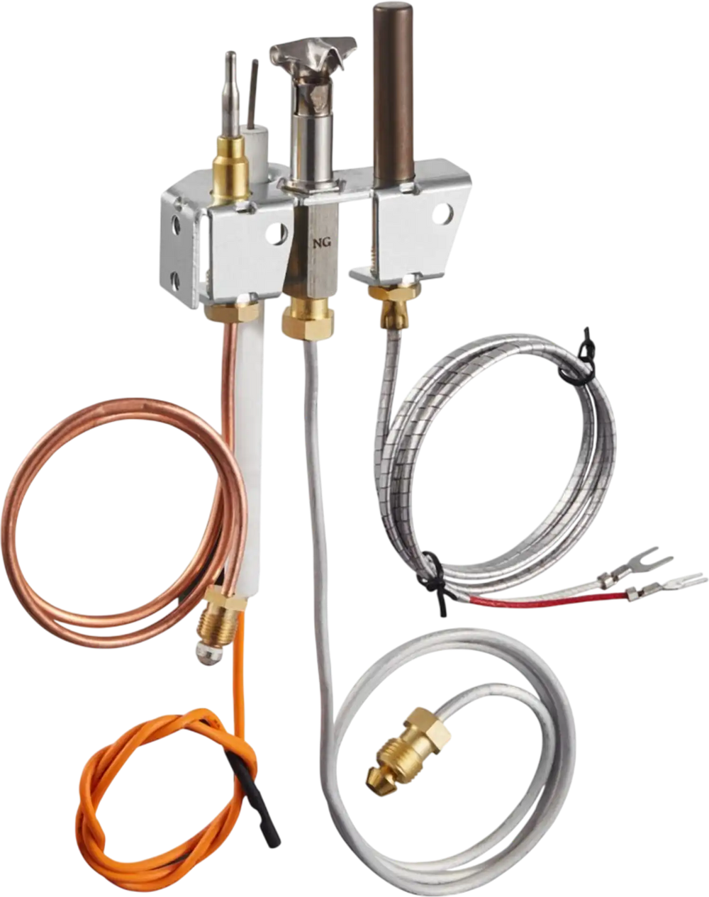 VEVOR Gas Pilot Assembly, OE 4021-732, 25660 Fireplace Gas Pilot Assembly, Natural Gas Ignition Replacement with Pilot Tube, Thermocouple, Thermopile, Wires, Compatible with Heatilator Models