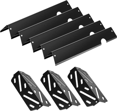VEVOR Flavorizer Bars and Heat Deflectors, 17 in Grill Replacement Part, for Weber Genesis ll 310 315 335 340, E/S 325s, ES/SX 325s, E/S 335, EX/SX/EPX-335 Grills, Porcelain-enameled Steel, 8 Pack