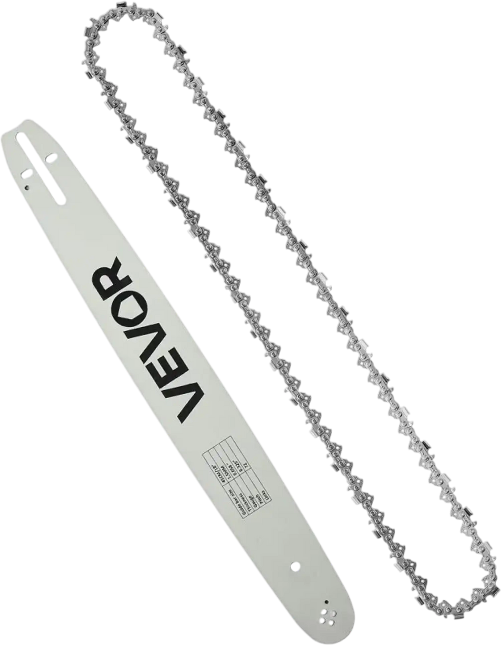 VEVOR Bar & Chainsaw Chain Combo 18" .325" Pitch .058" Gauge 72 Drive Links, Fits VEVOR CN-52G / CN-58G / CN-62G Gas Chainsaw, Alloy Steel, Replacement Guide Bar & Saw Chain with Sharp Cutter Teeth