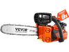 VEVOR Gas Powered Chainsaw 12 Inch 25.4CC 1HP 2 Stroke Engine Gas Chainsaw, for Wood Cutting, Tree Trimming & Land Clearing, Throttle-Synced Choke, Power Chain Saw with Non-Slip Handle & Dual Tanks