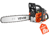 VEVOR Gas Powered Chainsaw 20 Inch 58CC 3.22HP 2 Stroke Engine Gas Chainsaw, for Wood Cutting, Tree Trimming & Land Clearing, Throttle-Synced Choke, Power Chain Saw with Non-Slip Handle & Dual Tanks