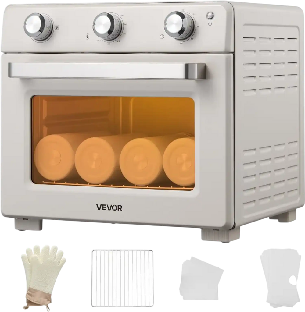 VEVOR Sublimation Oven Machine 26 Qt Fits 40oz Tumblers Convection Oven, for Sublimation Blank Tumblers, Mugs, Bowls, 360° Even Heating, with 50 Shrink Films, 1 Tape and 2 Heat-Resistant Gloves