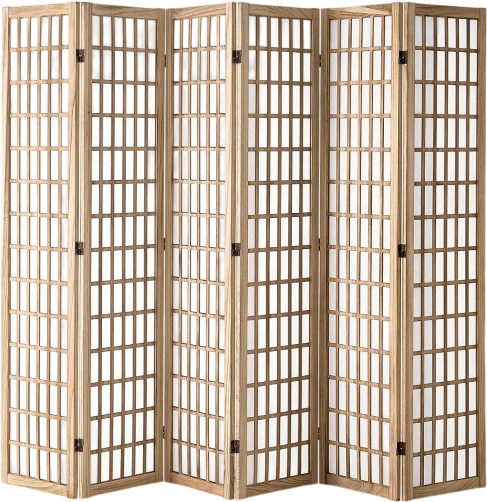VEVOR Room Divider, 6 Panel Japanese Room Divider, Wood Folding Privacy Screen Indoor, Japanese Partition Dividers Portable Decoration Screens, for Room Separation Home Office Restaurant & Bedroom