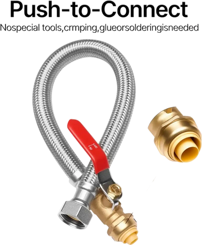VEVOR Water Heater Kit, Push-Fit Valve Flexible Water Heater Connector with 3/4