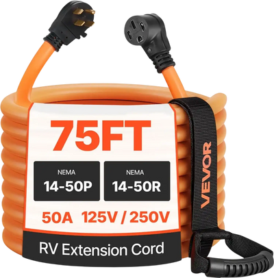 Vevor RV Extension Cord 50A 75' 125V/250V 7500W Heavy Duty for Camper Trailer New