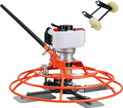 VEVOR Power Trowel, 28.3 inch Trowel Diameter Concrete Finishing Machine, 4 Blades, Adjustable 0-12° Pitch, Gas-Powered Walk-Behind Cement Surface Finisher for Smooth Floors, Bridge Construction