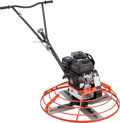 VEVOR Power Trowel, 34.8 inch Trowel Diameter Concrete Finishing Machine, 5.5HP Engine, 4 Blades, Adjustable Pitch, Gas-Powered Walk-Behind Cement Surface Finisher for Smooth Floors, Construction