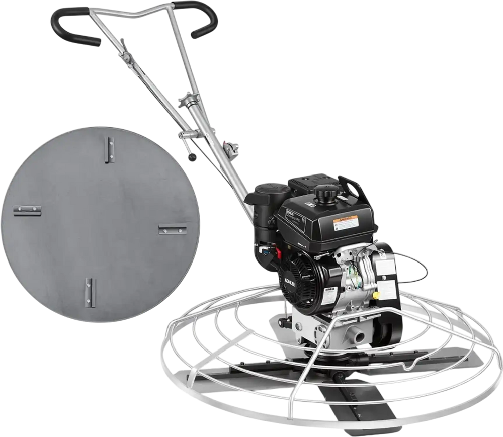 VEVOR Power Trowel, 46 inch Concrete Finishing Machine with Float Pan, 9.5HP Kohler Engine, 4 Blades, Adjustable Pitch, Gas-Powered Walk-Behind Cement Surface Finisher for Smooth Floors, Construction