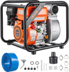 VEVOR Gas Powered Water Pump, 3 in, 264 GPM 7HP Semi Trash Water Transfer Pump Portable, Gasoline Engine with 25 ft Discharge Hose, Heavy Duty Frame, Cast Iron Impeller, for Irrigation, Ponds, Pools