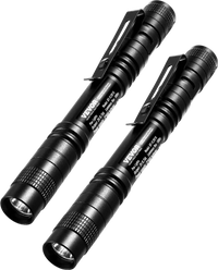 VEVOR Pen Light, 2-Pack 100 Lumens Pocket Flashlight with Clip, IPX4 Waterproof Portable Penlight, Compact and Lightweight for Tight Spaces, Work, Inspection, Emergency, Mechanics, Outdoor Use