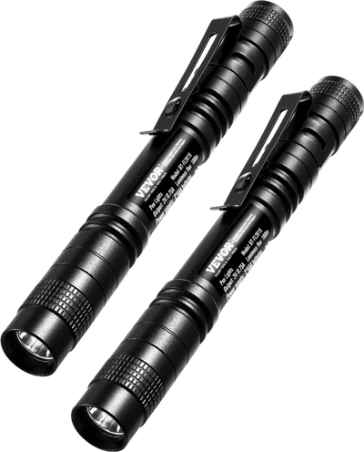 VEVOR Pen Light, 2-Pack 100 Lumens Pocket Flashlight with Clip, IPX4 Waterproof Portable Penlight, Compact and Lightweight for Tight Spaces, Work, Inspection, Emergency, Mechanics, Outdoor Use