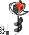 VEVOR Gas Powered Post Hole Digger, 52cc Post Hole Auger with 6" & 10" Bits, 3 Extension Rods, 1450W Heavy-Duty Earth Auger for Fence Posts, Deck / Pergola Posts, Plant / Tree Planting, EPA Listed