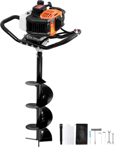 Vevor Post Hole Digger Gas Powered 52cc 1450W Earth Auger New