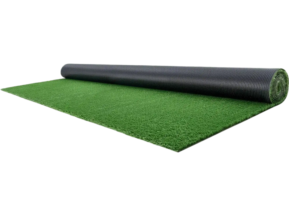 VEVOR Artificial Grass, 12 x 7 ft Fake Grass Turf Rug, 0.6 in Pile Height Realistic Synthetic Lawn Carpet Roll Mat, Easy Clean Drainage Holes for Patio, Garden, Balcony, Outdoor Indoor Decor, Green