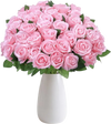 VEVOR Artificial Flowers Bulk Pink Roses 60 PCS Silk Faux Flowers Stems, for Vase, Table Centerpieces, Weddings, Parties, Bouquets, Home Decor and DIY Floral Arrangements, Realistic Fake Flower