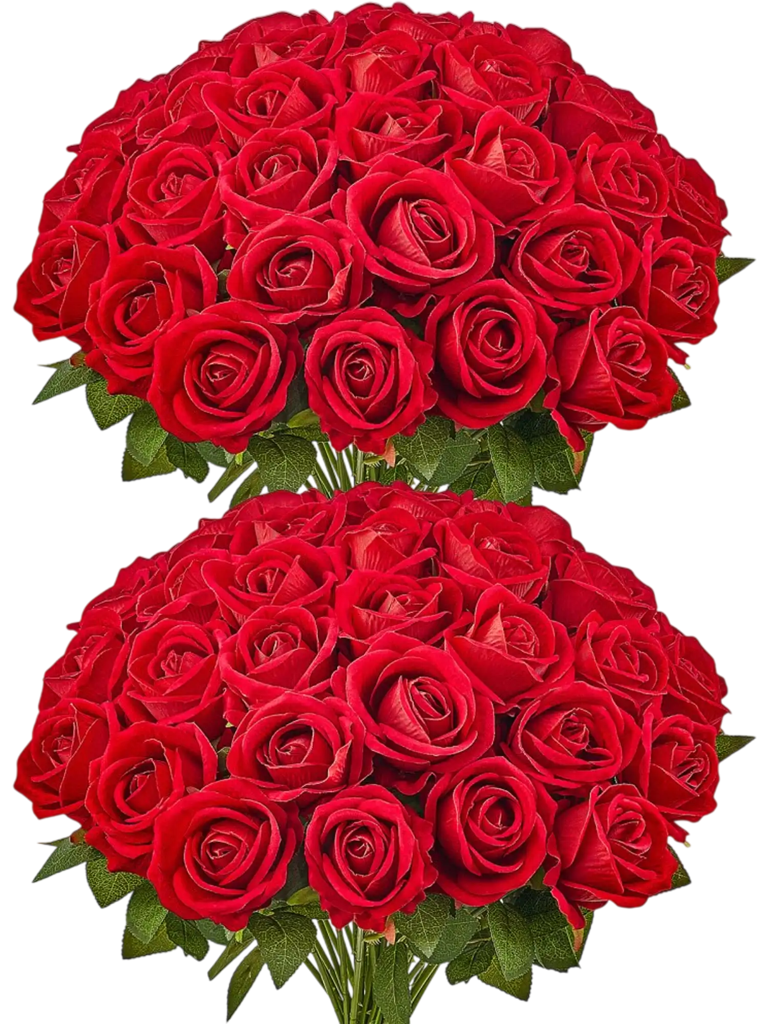 Vevor Artificial Flowers 60-Pc Red Rose Bouquet Bulk Set New