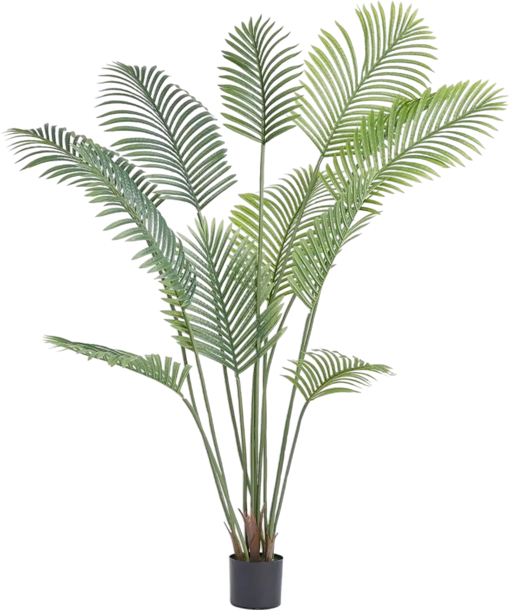 VEVOR Artificial Palm Tree, 6 FT Tall Faux Plant, Secure PE Material & Anti-Tip Tilt Protection Low-Maintenance Plant, Lifelike Green Fake Tree for Home Office Warehouse Decor Indoor Outdoor
