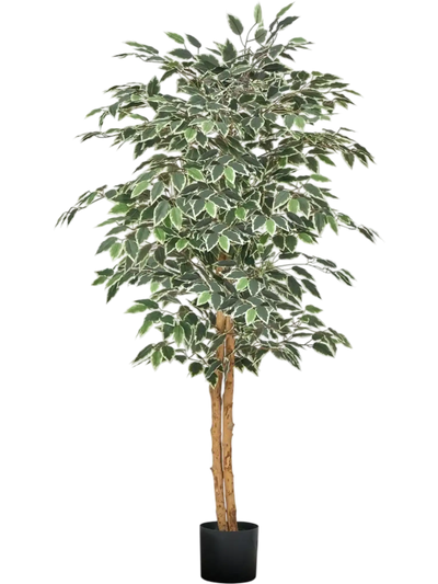 Vevor Artificial Tree 5' Ficus Faux Plant with Black Pot New