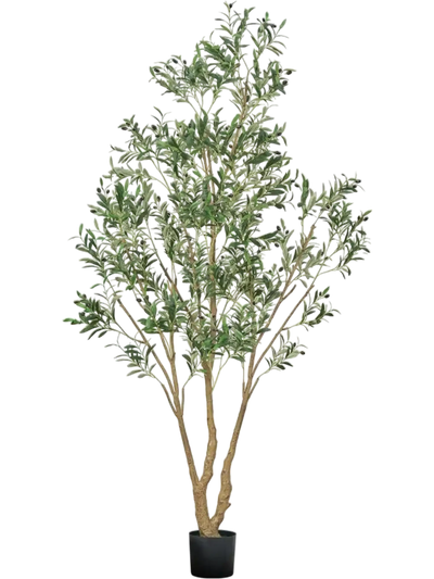 Vevor Artificial Tree 8' Faux Olive Tree with Black Pot New