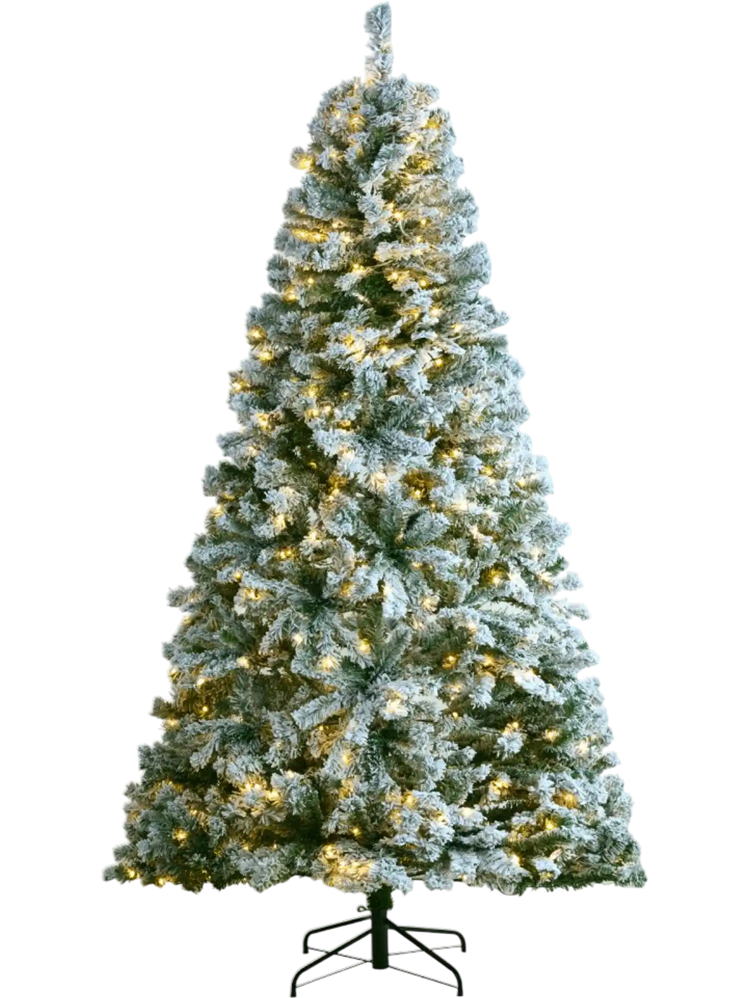 Vevor Flocked Christmas Tree 7.5' Prelit Artificial Tree with 550 Warm White LED Lights New