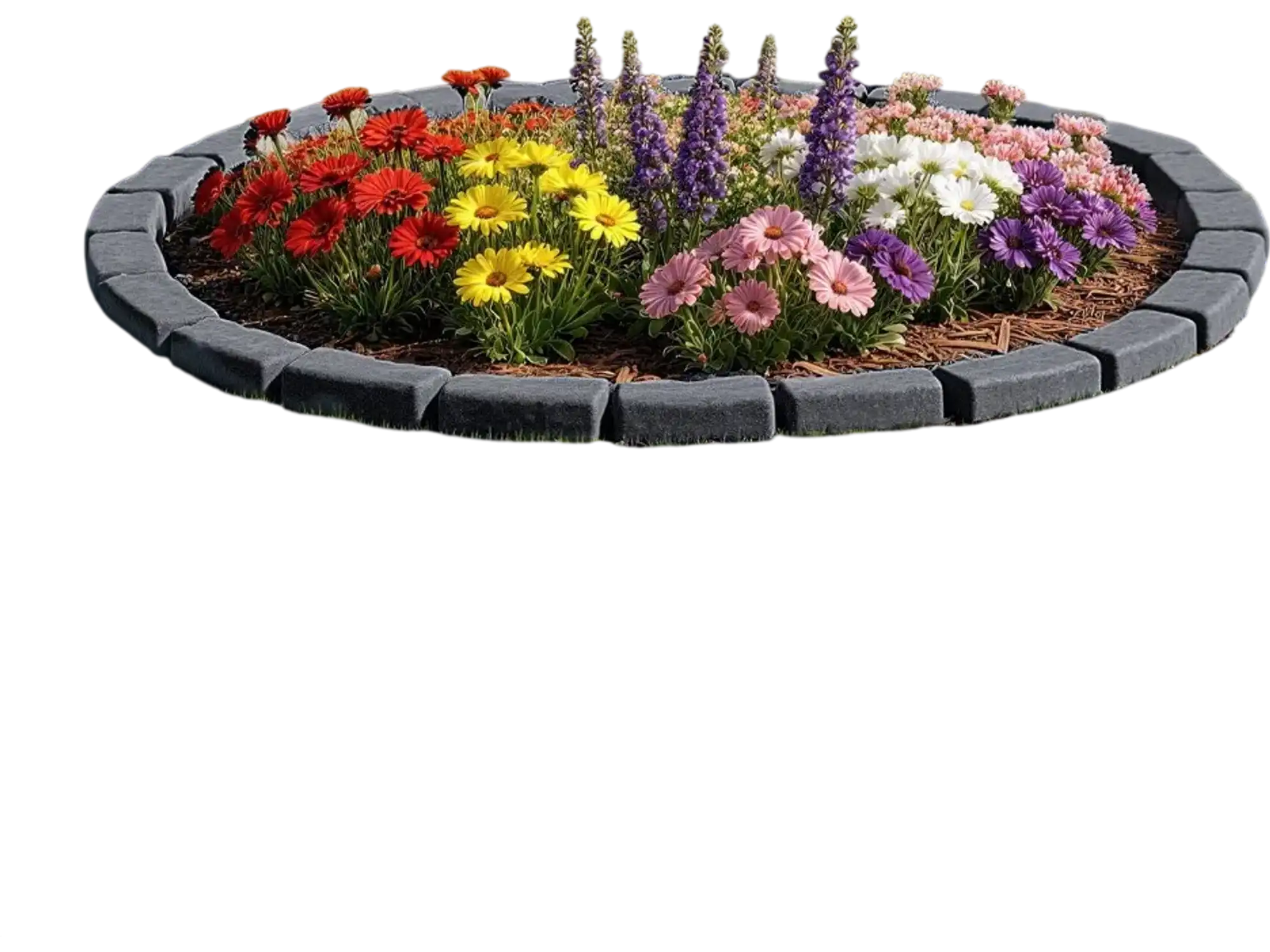 Vevor Landscape Edging Faux Stone 15.5' No-Dig Garden Border Kit Charcoal Black New