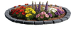 VEVOR Faux Stone Landscape Edging, 15.5 ft Kit, No Dig Garden Edging Border, Blocks for Lawn, Flower Beds, Yards, 4 Pack Each Section Has 6 Bricks 46.46"L x 3.74"W x 2.24"H, 12 Spikes, Charcoal Black