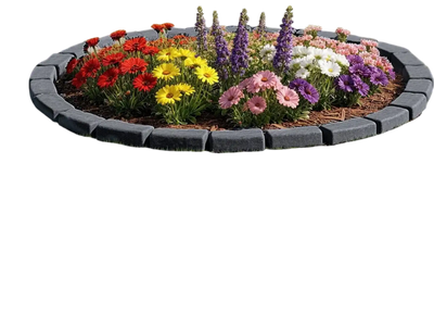 Vevor Landscape Edging Faux Stone 15.5' No-Dig Garden Border Kit Charcoal Black New