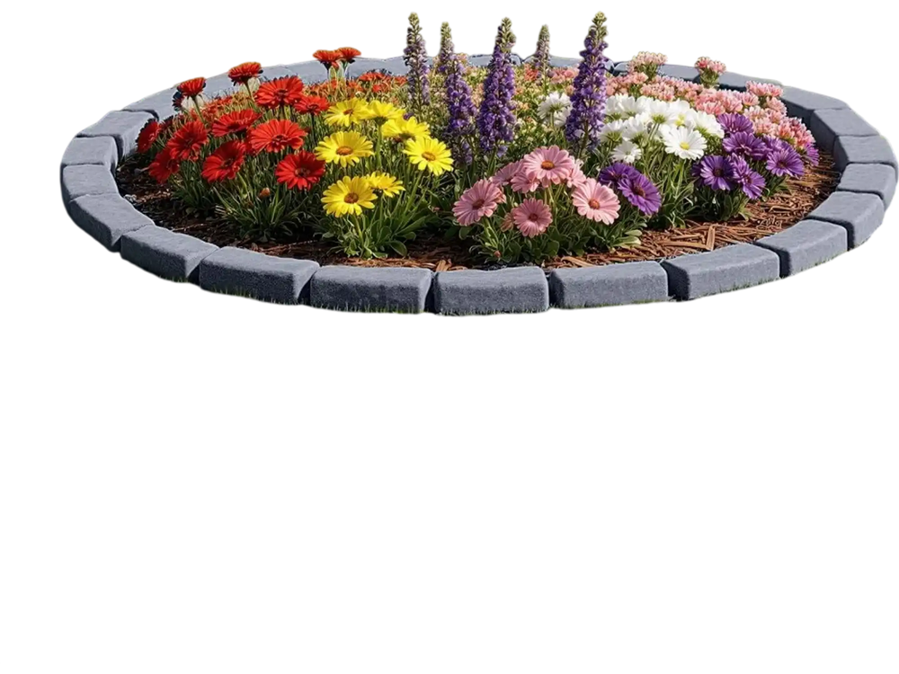 VEVOR Faux Stone Landscape Edging, 15.5 ft Kit, No Dig Garden Edging Border, Blocks for Lawn, Flower Beds, Yards, 4 Pack Each Section Has 6 Bricks 46.46"L x 3.74"W x 2.24"H, 12 Spikes & End Cap, Gray