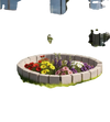 VEVOR Faux Stone Landscape Edging, 15.5 ft Kit, No Dig Garden Edging Border, Blocks for Lawn, Flower Beds, Yards, 4 Pack Each Section Has 6 Bricks 46.85"L x 3.94"W x 6.1"H, 9 Spikes & End Cap, Beige