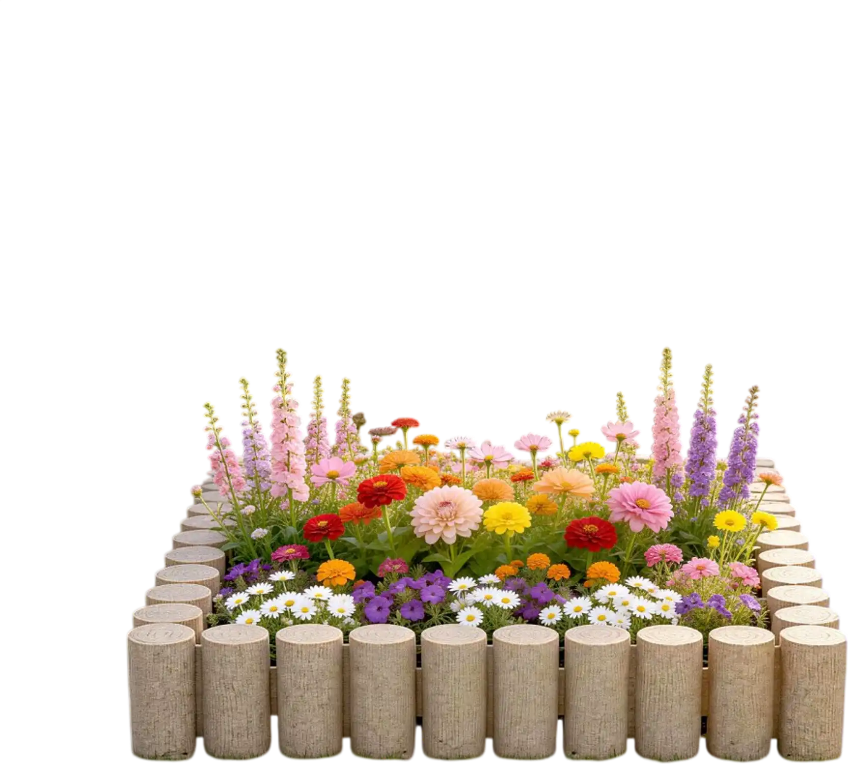 Vevor Landscape Edging Faux Wood No-Dig Garden Border Kit 13.7' Beige New