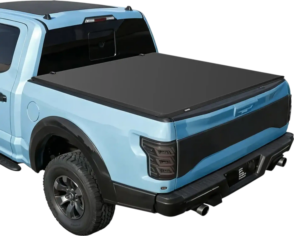 VEVOR Soft Tri-Fold Truck Bed Tonneau Cover, Compatible with 2016-2023 Toyota Tacoma (Excl. Trail Edition) 5 ft (60.5 in) Bed with Track Rail System, Fleetside, Waterproof Folding Truck Tonneau Cover