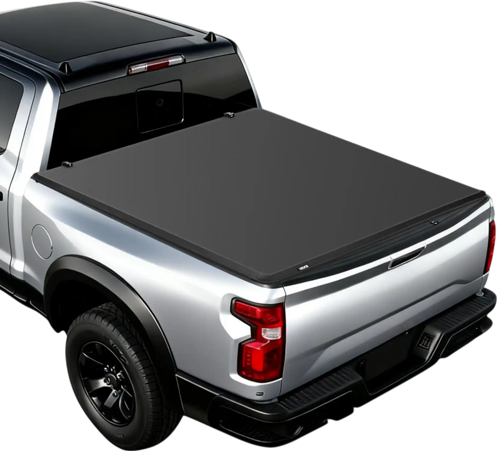 VEVOR Soft Tri-Fold Truck Bed Tonneau Cover, Compatible with 2009-2025 Dodge Ram 1500 (Incl. Classic & New) 5.7 ft (67.4 in) Bed, Fleetside Without Rambox, Split Tailgate, and Track System, Waterproof