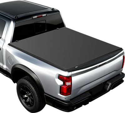 VEVOR Soft Tri-Fold Truck Bed Tonneau Cover, Compatible with 2009-2025 Dodge Ram 1500 (Incl. Classic & New) 5.7 ft (67.4 in) Bed, Fleetside Without Rambox, Split Tailgate, and Track System, Waterproof