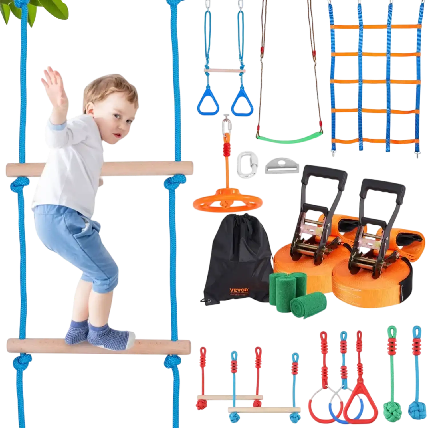 Vevor Ninja Obstacle Course for Kids Outdoor Playset with 12 Obstacles New