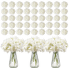 VEVOR Artificial Flowers, 305 pcs Real Looking White Silk Fake Hydrangea Bulk, White Faux Bridal Shower with Stems for DIY Wedding Bouquets, Home Centerpieces Arrangements, Party Tables Decorations